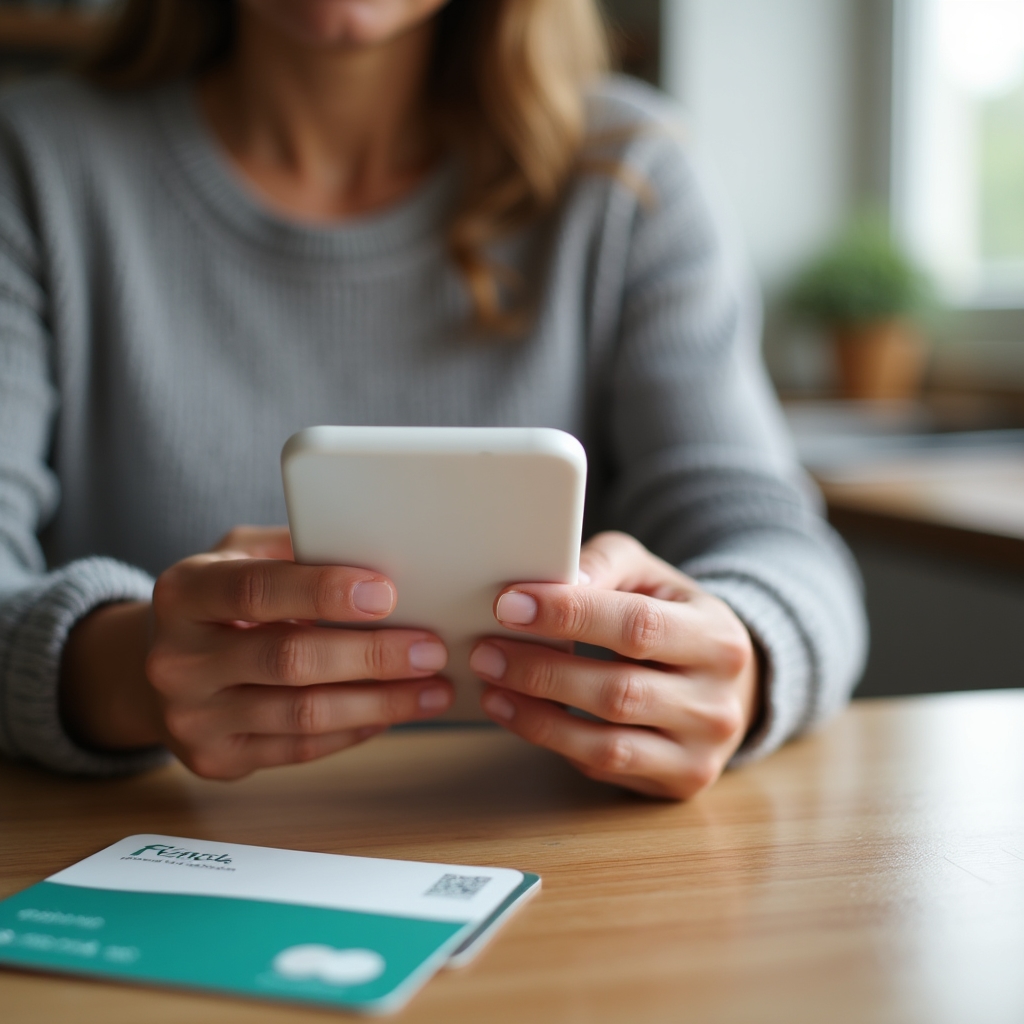 Consumer checking gift card balance on smartphone